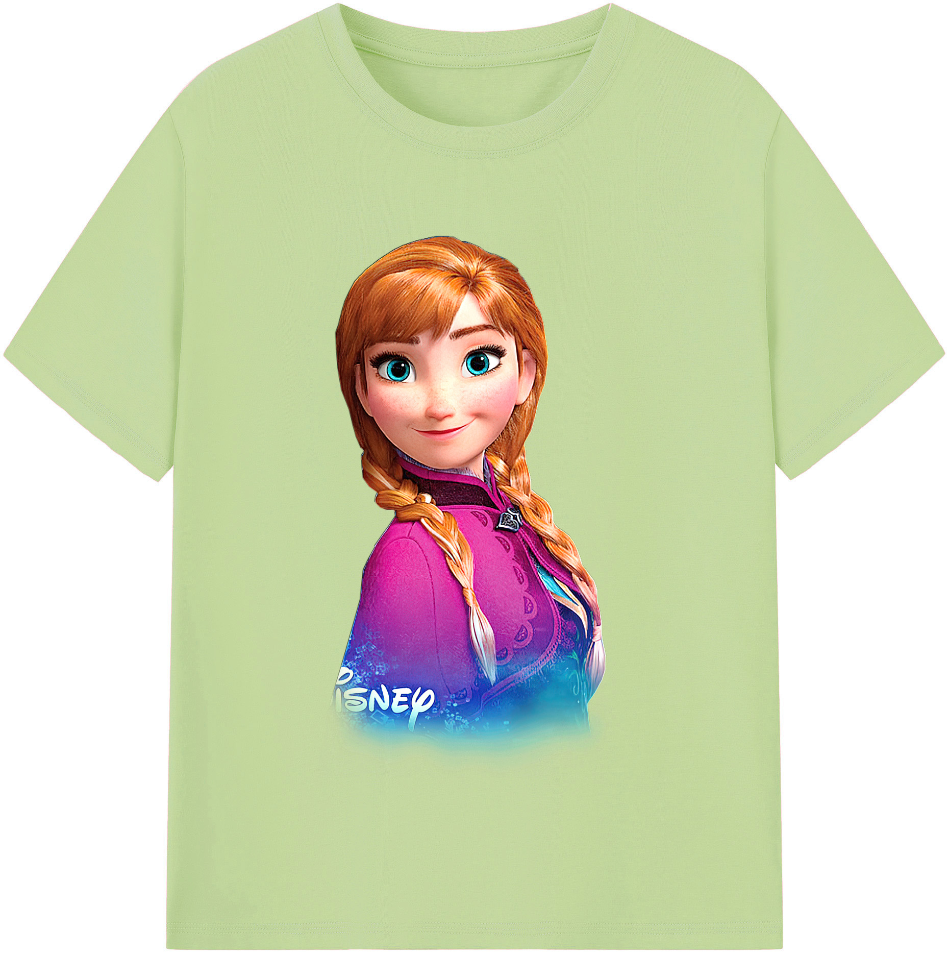 （画像用） アナと雪の女王 アンナ エルサ Frozen Anna Elsa 綿100％半袖Tシャツ（フロントプリント）